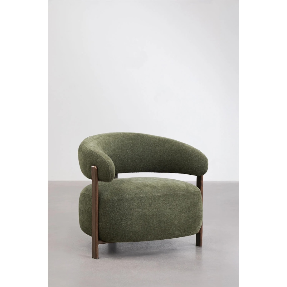 Fotel z tkaniny szenilowej Jolie, butelkowa zieleń