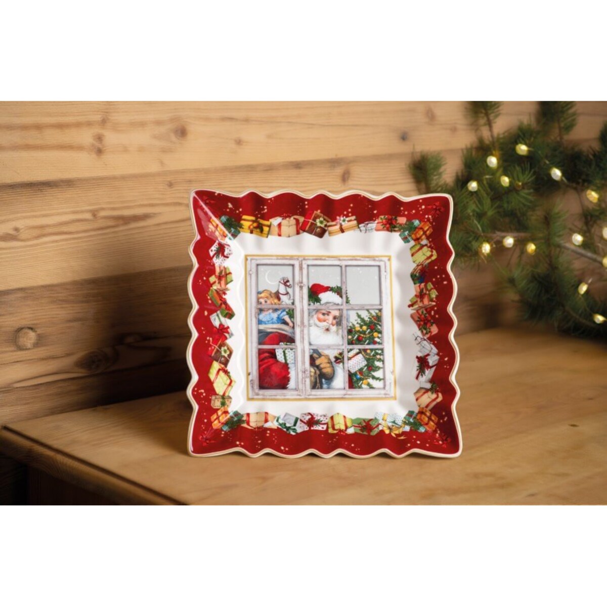 Półmisek kwadratowy św. Mikołaj za oknem Toy's Fantasy, 23 x 23 x 3.5 cm, Villeroy & Boch