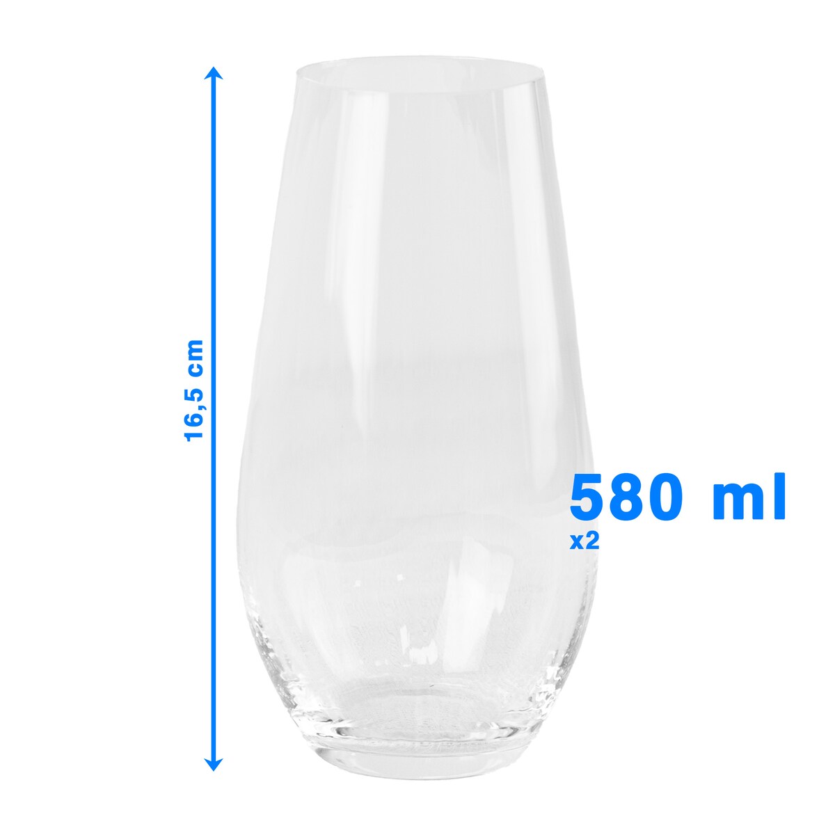 2X Szklanki Do Napojów Drinków Soku Kryształ Szklane Ozdobne 580 Ml