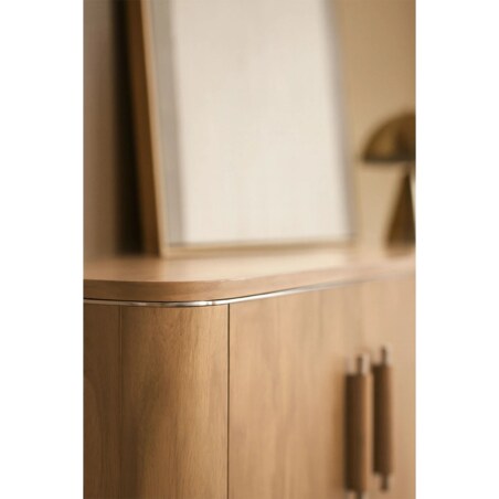 Komoda RTV 160x40 cm z drewna mango i stali Osaka