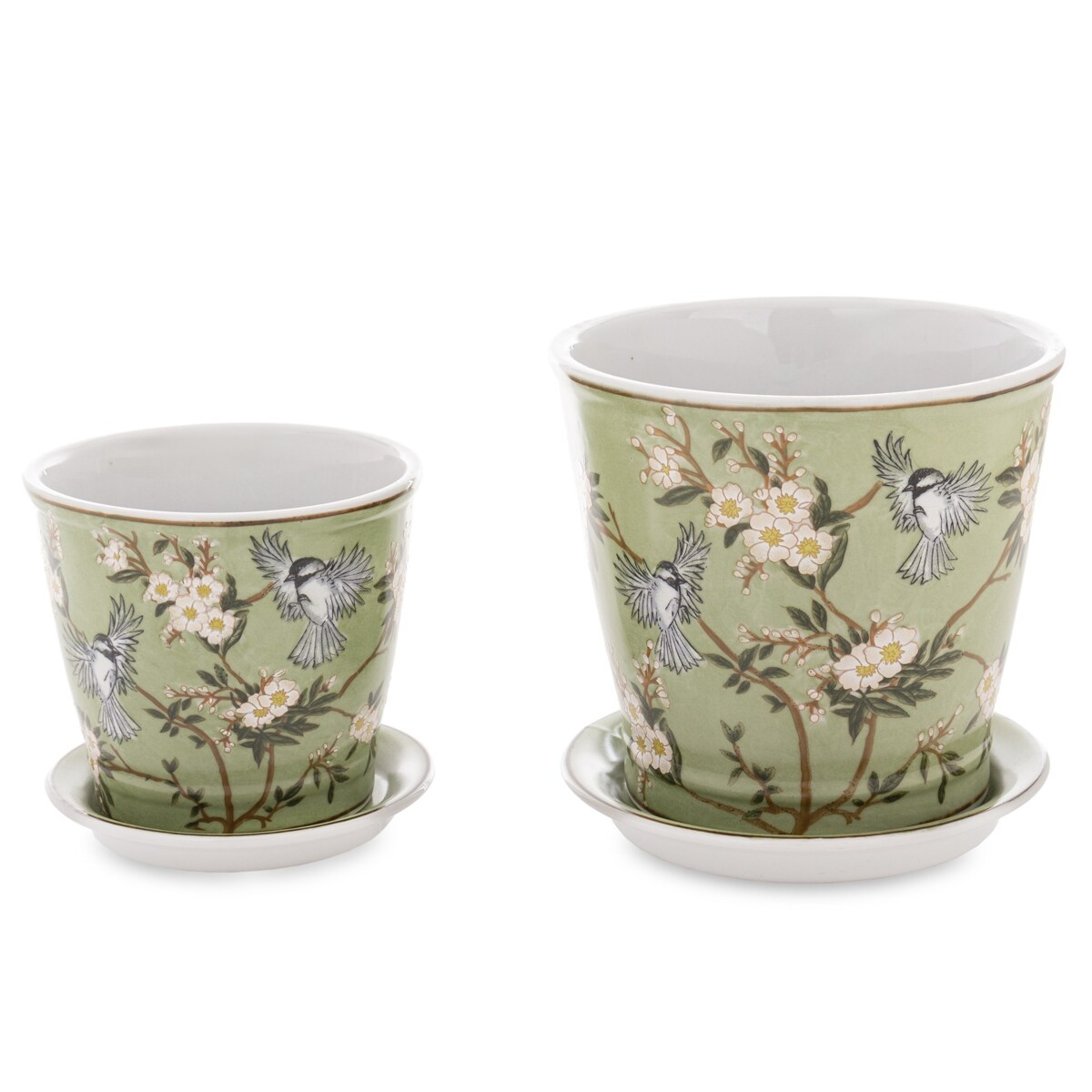 Osłonka porcelanowa 2 szt. 12x13,5x13,5 cm i 16x17,5x17,5 cm PORSELEN-3 z podstawką