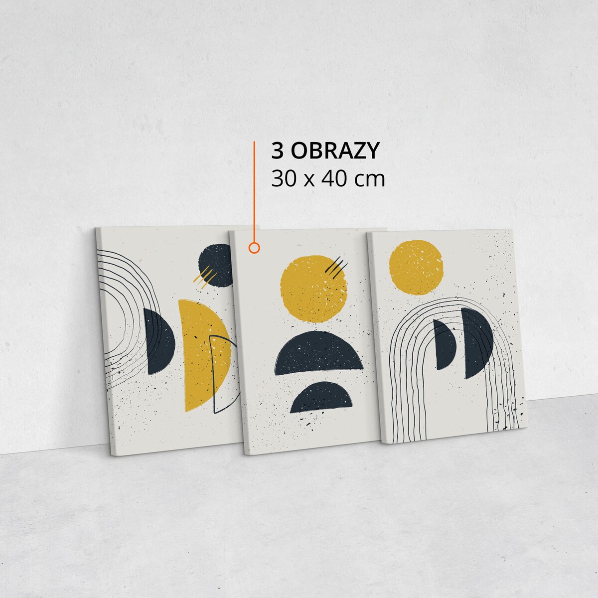 OBRAZY NA PŁÓTNIE SET ABSTRAKCJA FIGURY GEOMETRYCZNE STYL BOHO 90x40cm