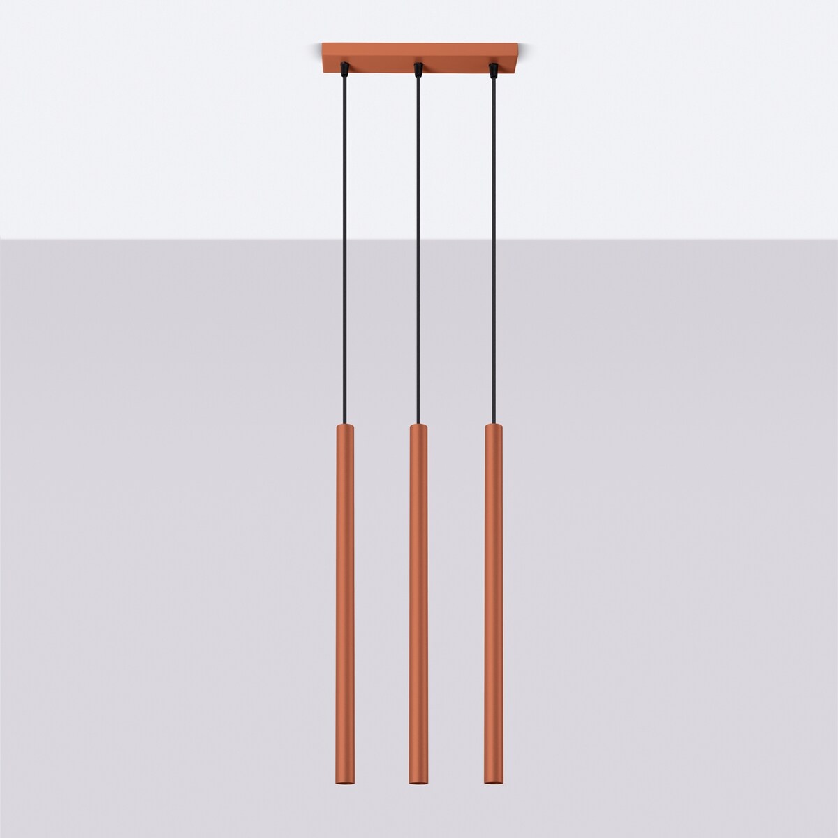 Lampa wisząca PASTELO 3 ochra czerwona