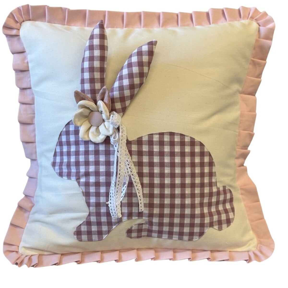 Poszewka Różowy Zajączek - 45cm x 45cm