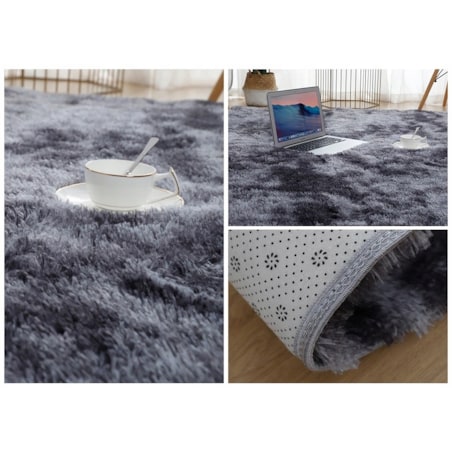 Dywan shaggy pluszowy 80x150 cm ciemny szary