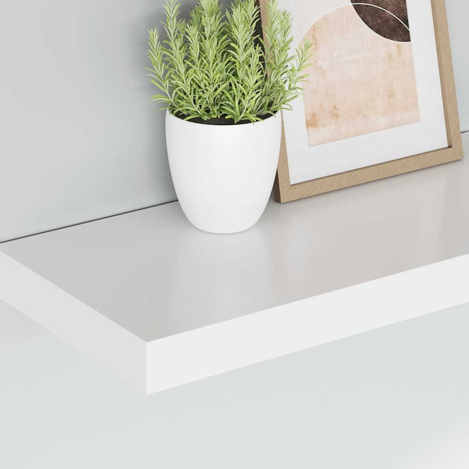 vidaXL Półki ścienne, 2 szt., białe, 50x23x3,8 cm, MDF