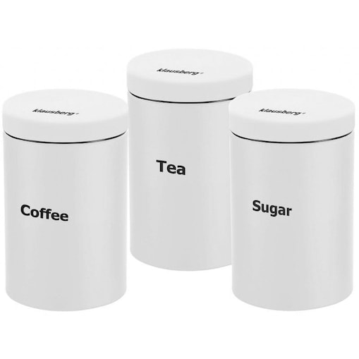 Zestaw pojemników kuchennych kawa herbata cukier biały KLAUSBERG