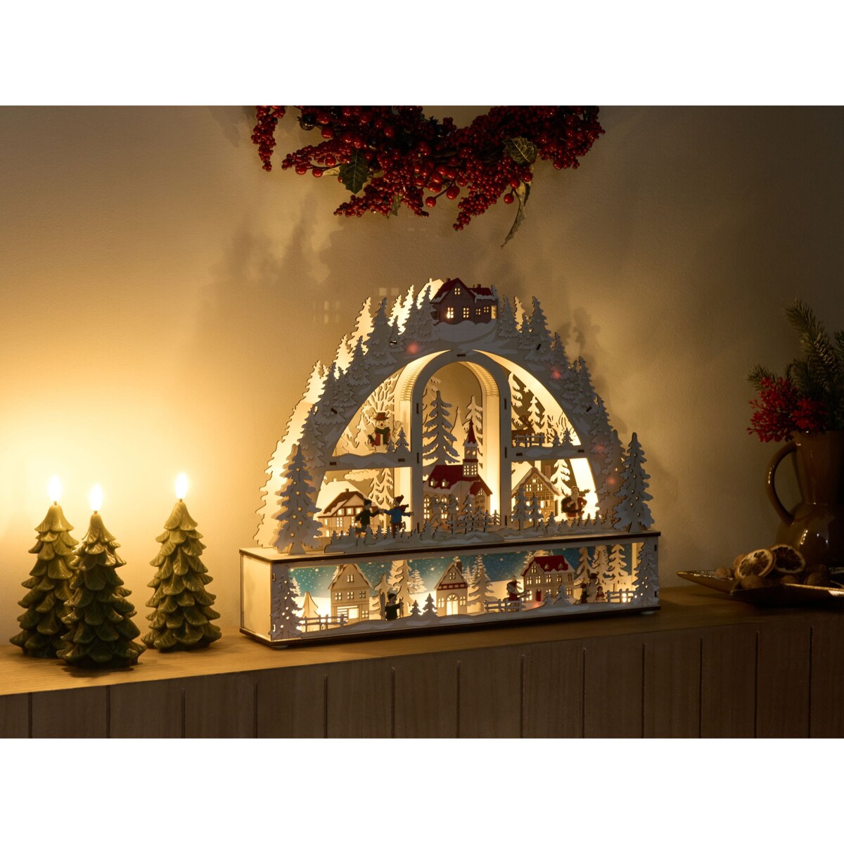 Dekoracja świąteczna LED NORSJO 36 cm Jasnobrązowy