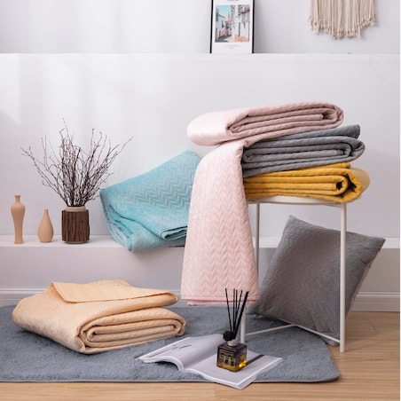 Butelkowa Zieleń Narzuta Pled na Łóżko Kanapę Velvet Welur 200 x 220 Welurowa