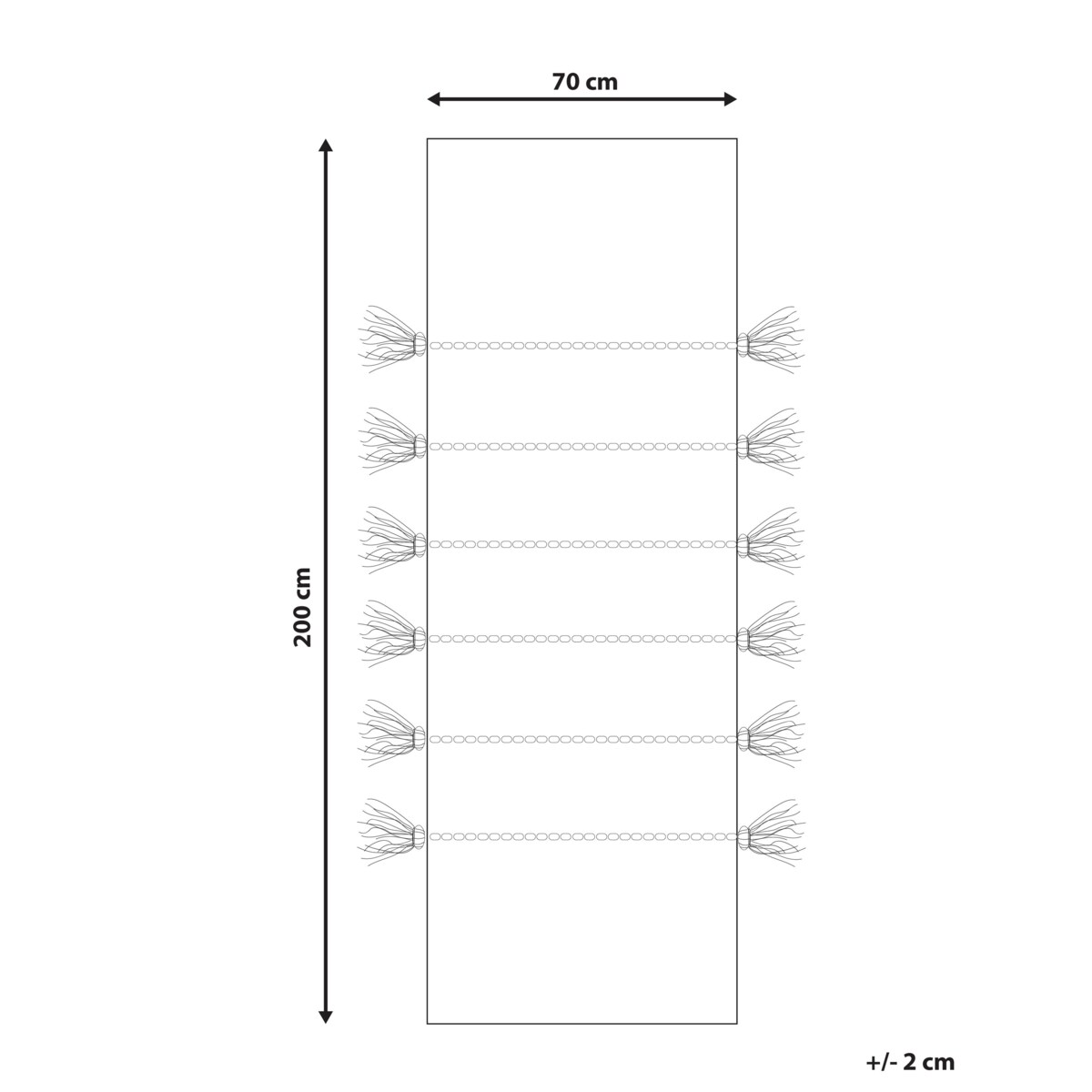 Dywan z juty 70 x 200 cm beżowy UZUNTA
