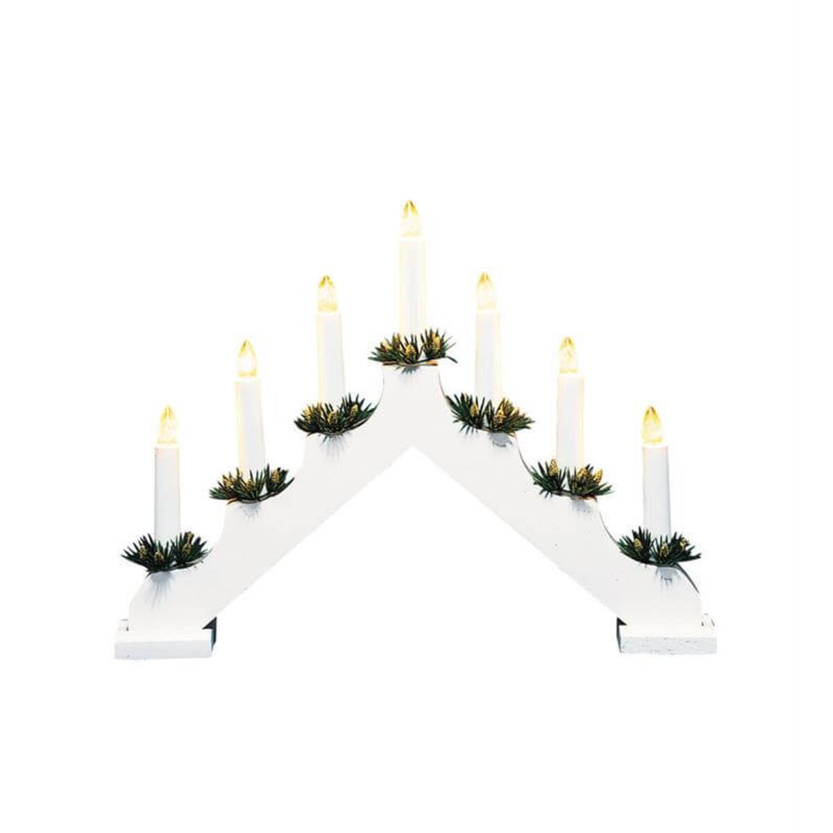 Bożonarodzeniowy świecznik Ola świeczki drewno biały