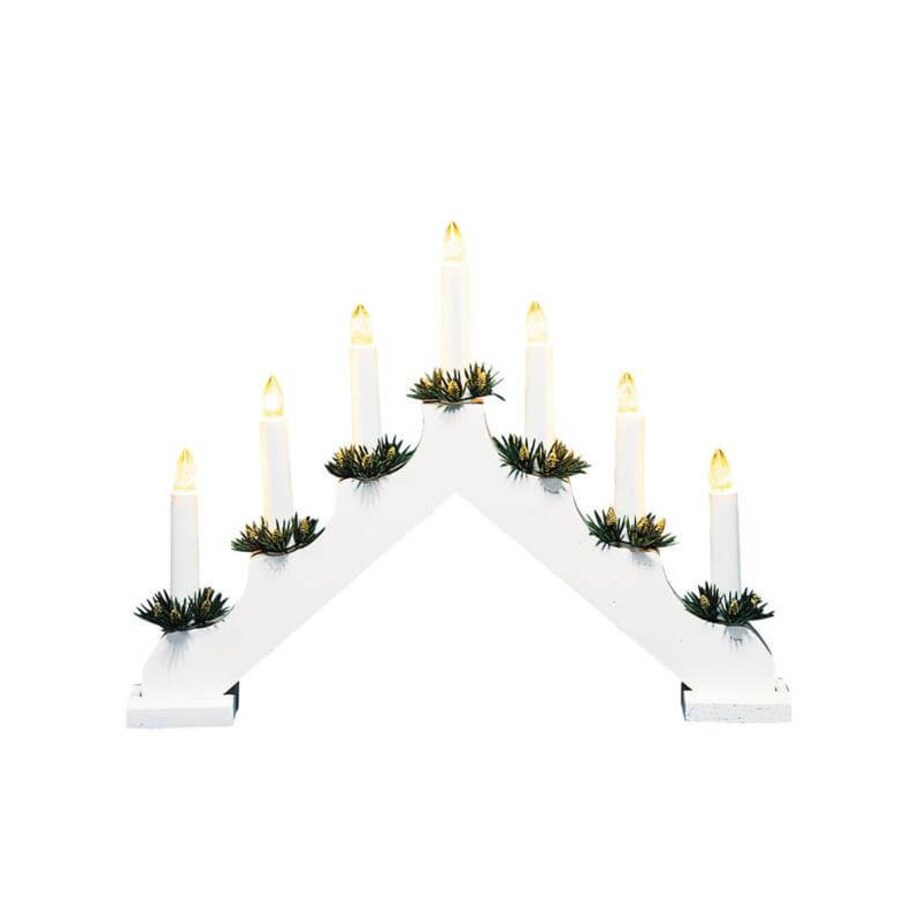 Bożonarodzeniowy świecznik Ola świeczki drewno biały