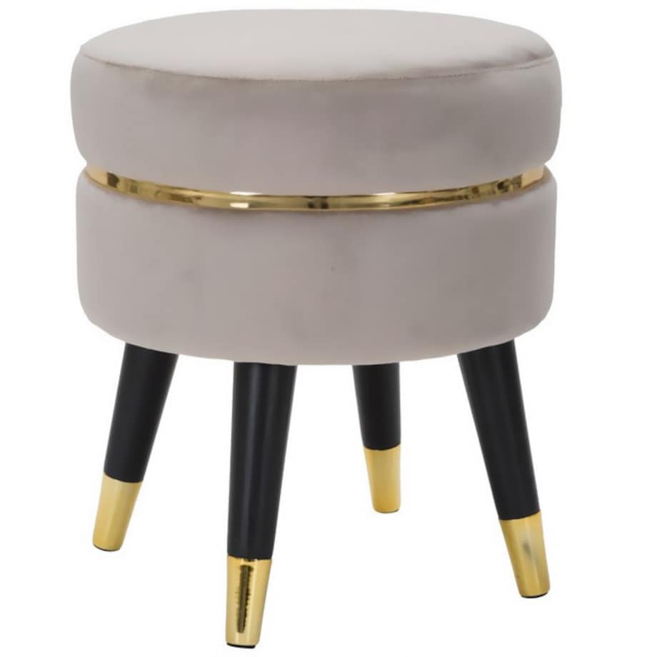 Pufa taboret dekoracyjny 40,5xØ35 cm PARIGI szary