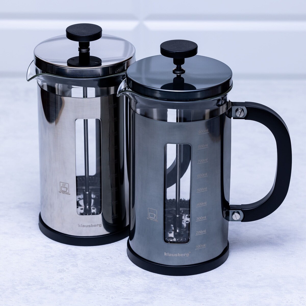 Zaparzacz do kawy i herbaty 1.0L French Press szary KLAUSBERG
