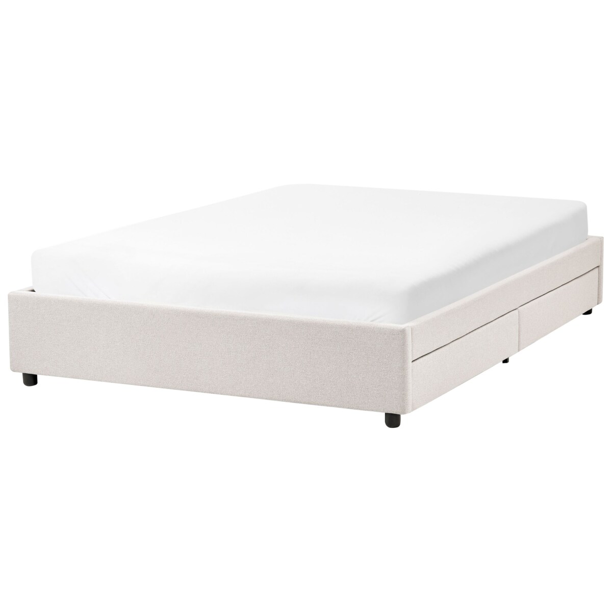 Łóżko z szufladami bez zagłówka PRADES 140 x 200 cm Jasnobeżowy