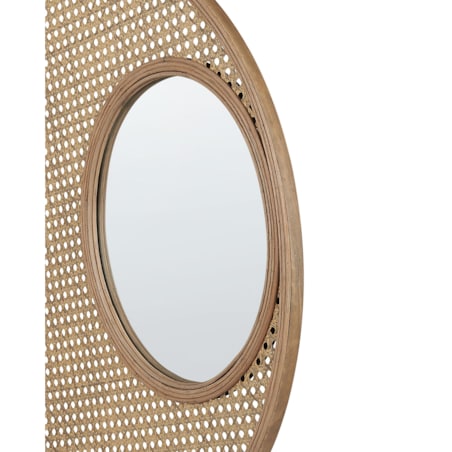 Rattanowe okrągłe lustro ścienne ⌀ 60 cm naturalne PALAU