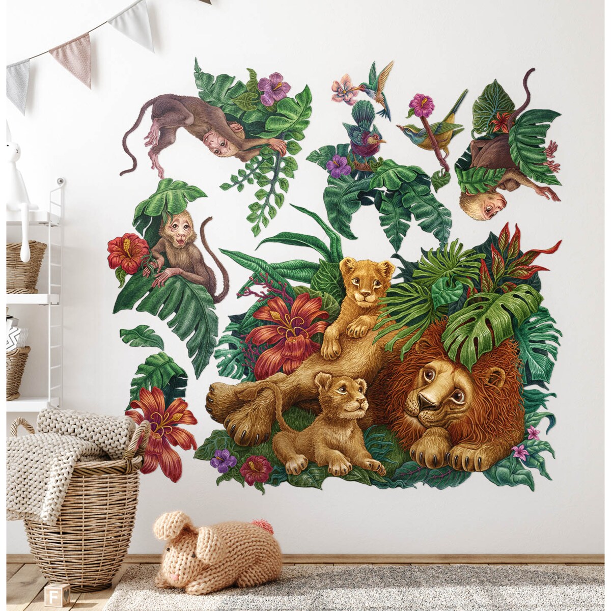 Zestaw naklejek na ścianę, Tropikalna dżungla, 80cm