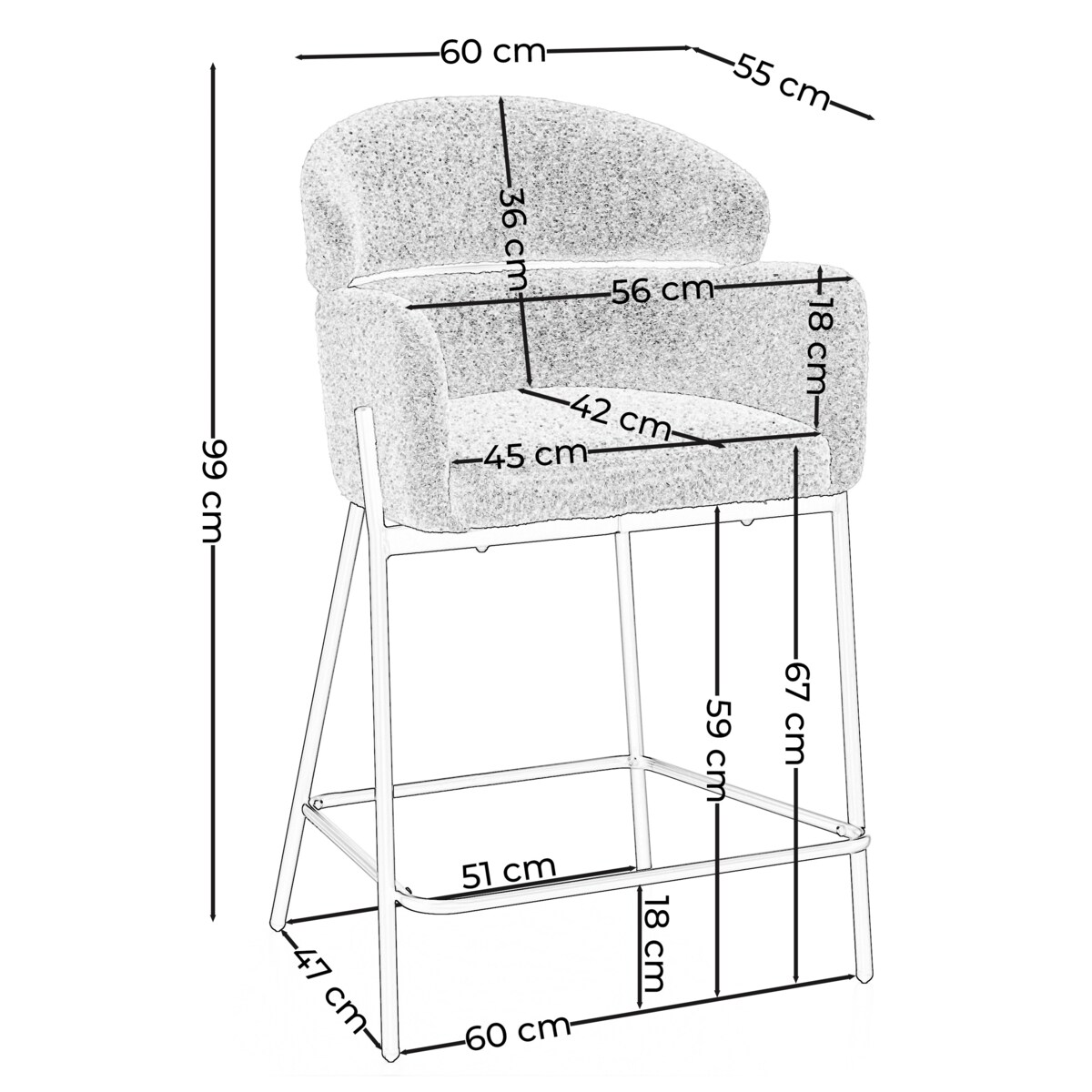 Hoker tapicerowany welurowy do salonu BOLZANO ciemnobeżowy