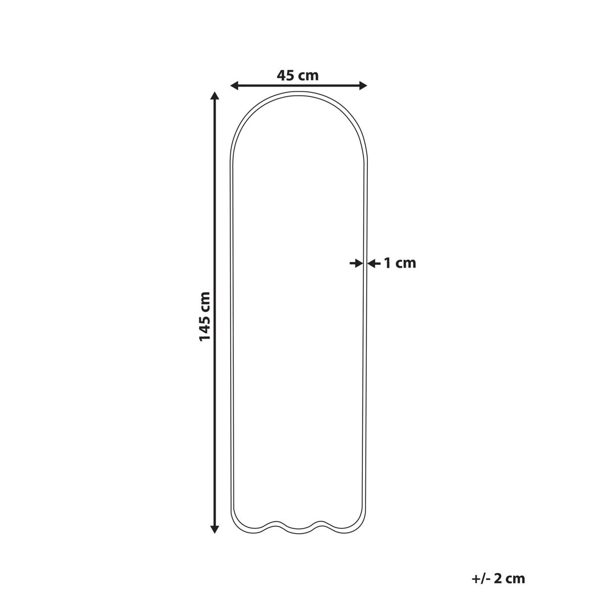 Metalowe lustro ścienne 45 x 145 cm białe BUSSY