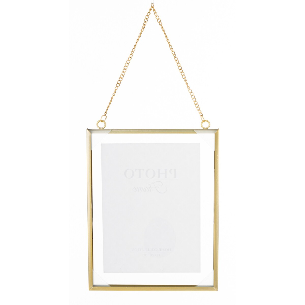 Ramka wisząca na łańcuszku 42x19,5x1,5 cm RANTE złota