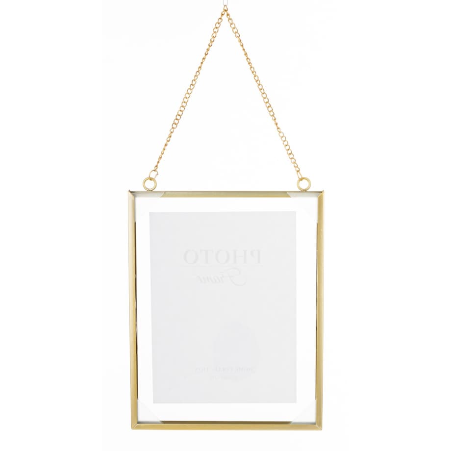 Ramka wisząca na łańcuszku 42x19,5x1,5 cm RANTE złota