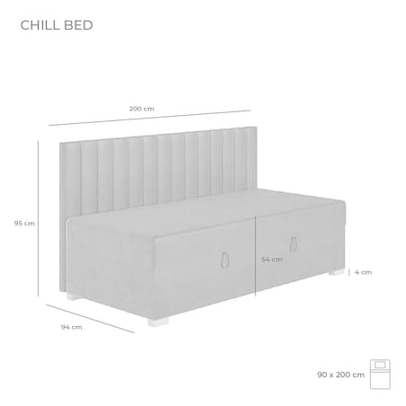 Mesonica Łóżko Chill, linie beżowe, 90x200