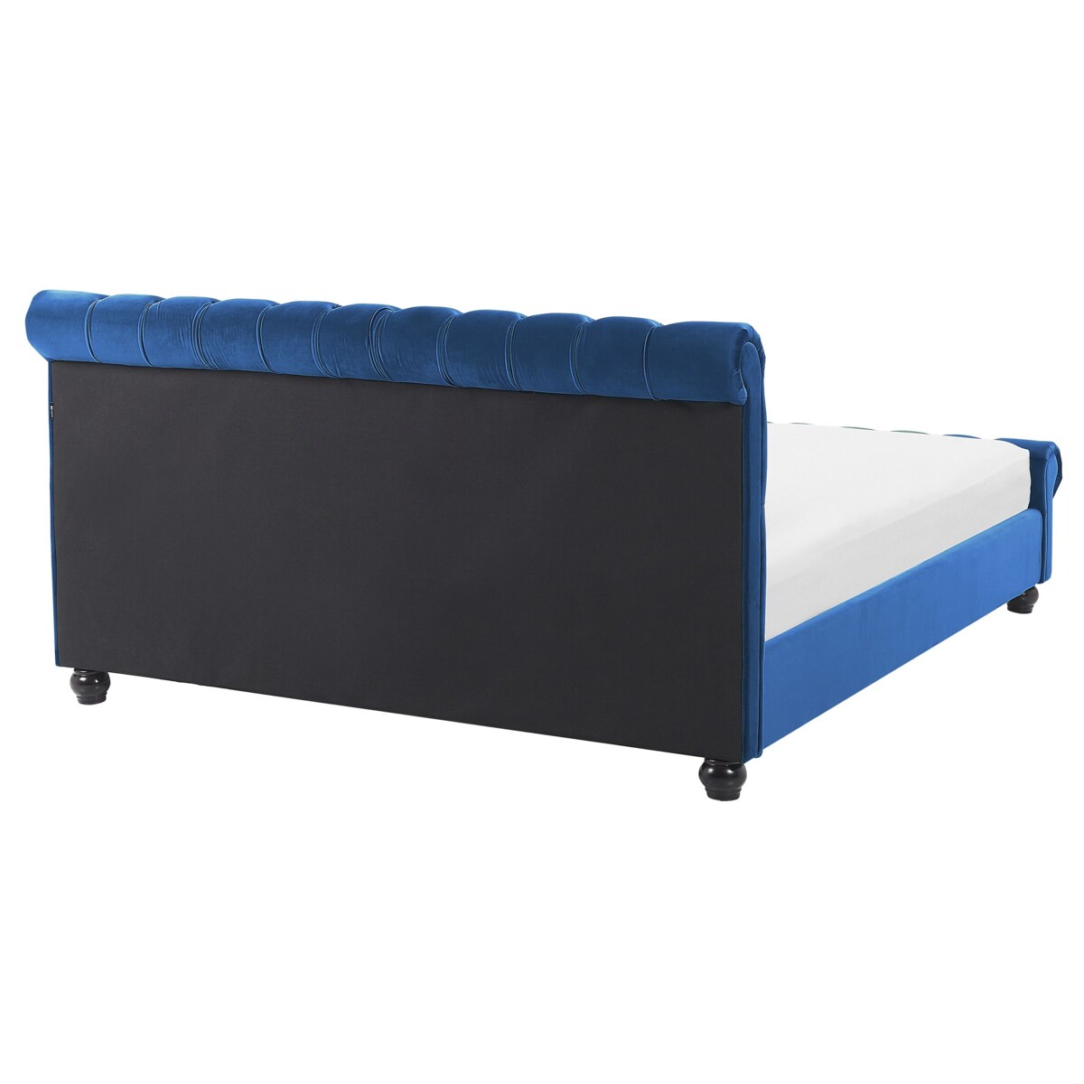 Łóżko welurowe 160 x 200 cm niebieskie AVALLON