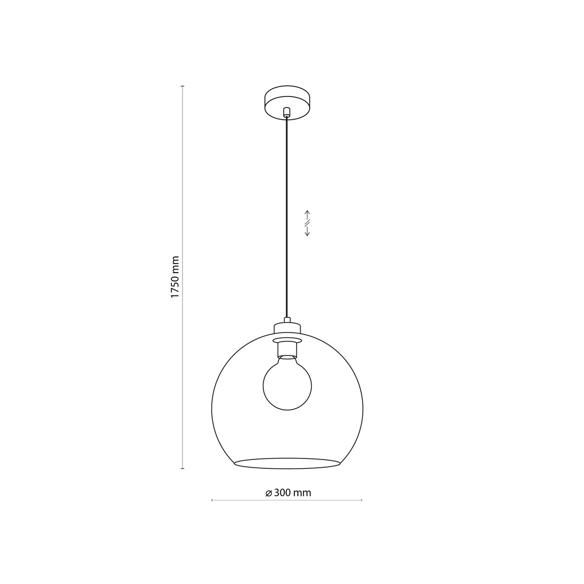 Jednopunktowa lampa wisząca kula Cubus 4292 TK Lighting przydymiona