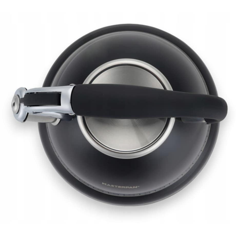 Duży Czarny Tradycyjny Czajnik Z Gwizdkiem Stalowy 3L Na Indukcję Gaz