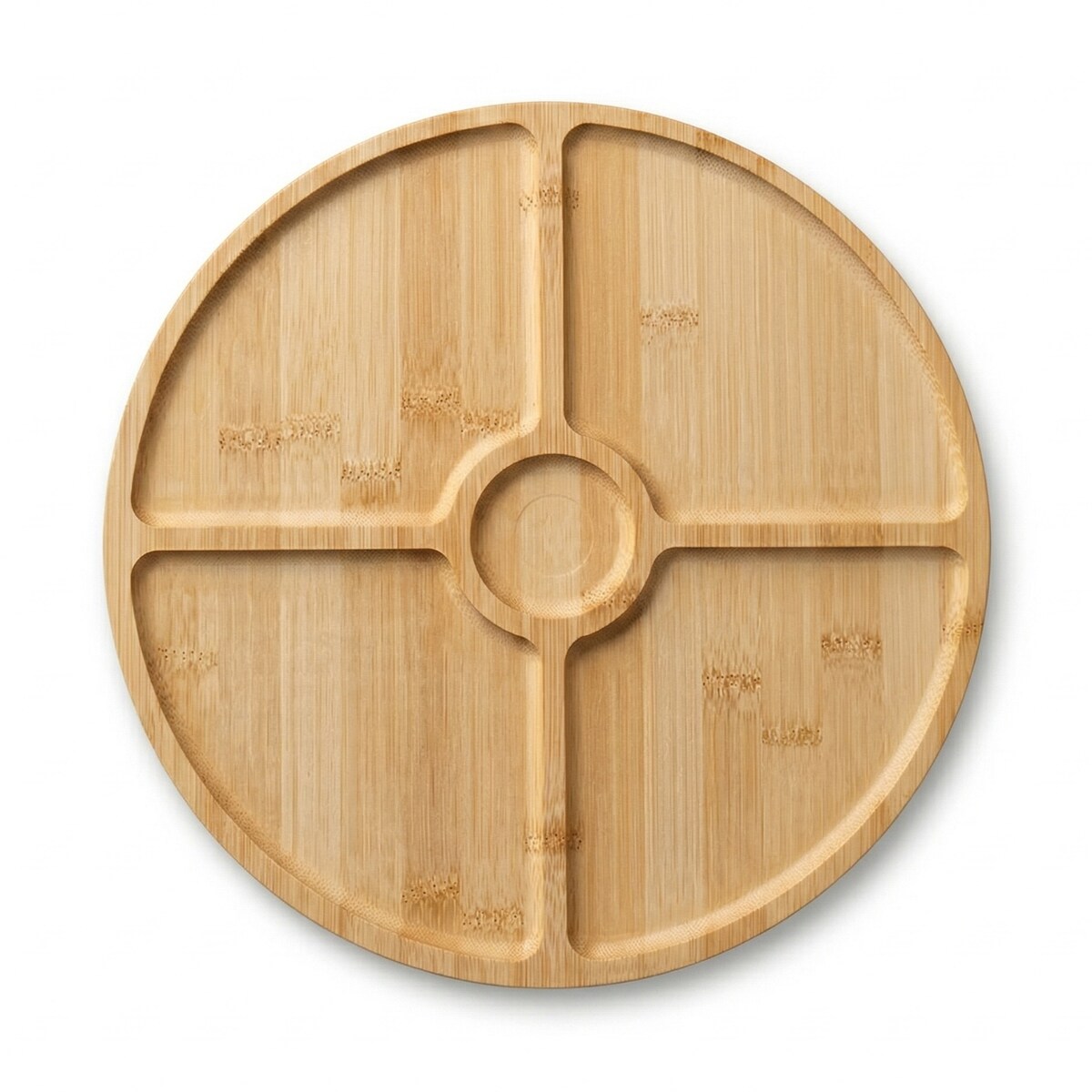 Okrągła taca obrotowa do serwowania przekąsek GIRO, Ø 33 cm, bambus