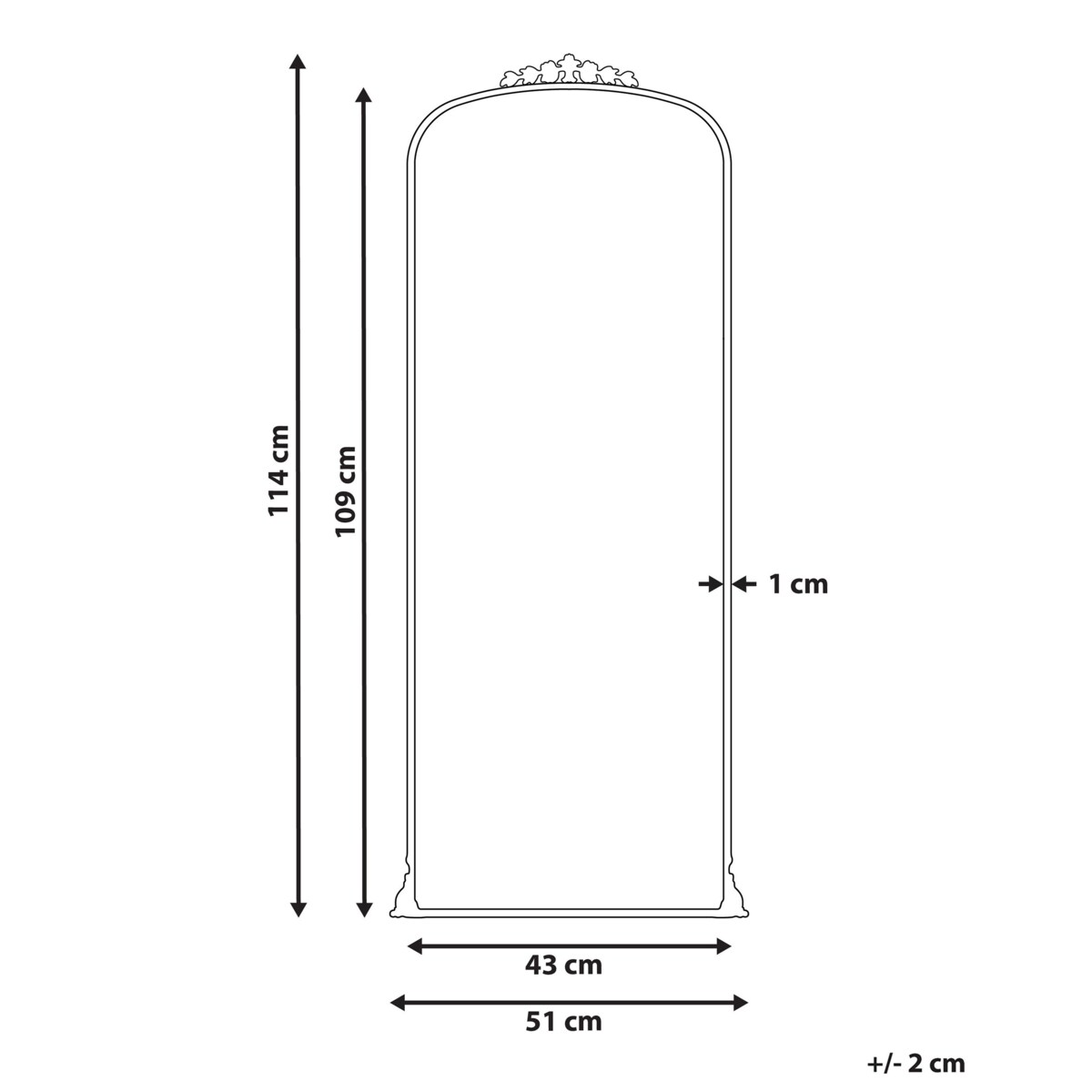 Lustro ścienne 114 cm Złoty LIVRY