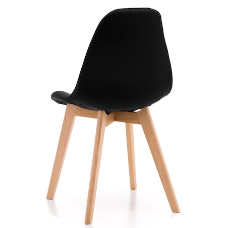 Krzesło tapicerowane skandynawskie welur VEGAS czarny