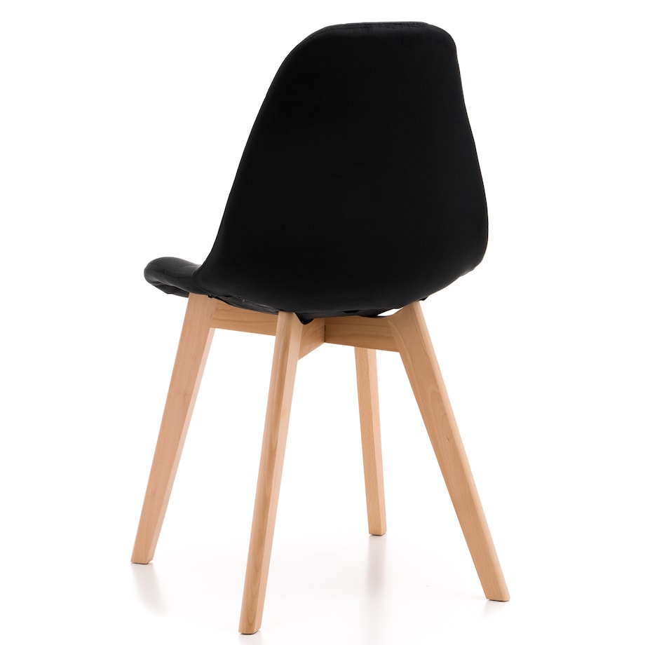 Krzesło tapicerowane skandynawskie welur VEGAS czarny