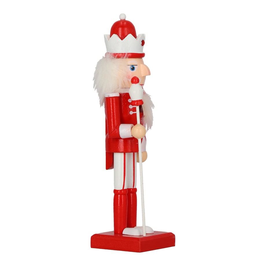 Figurka DZIADEK DO ORZECHÓW 25 cm czerwony w koronie