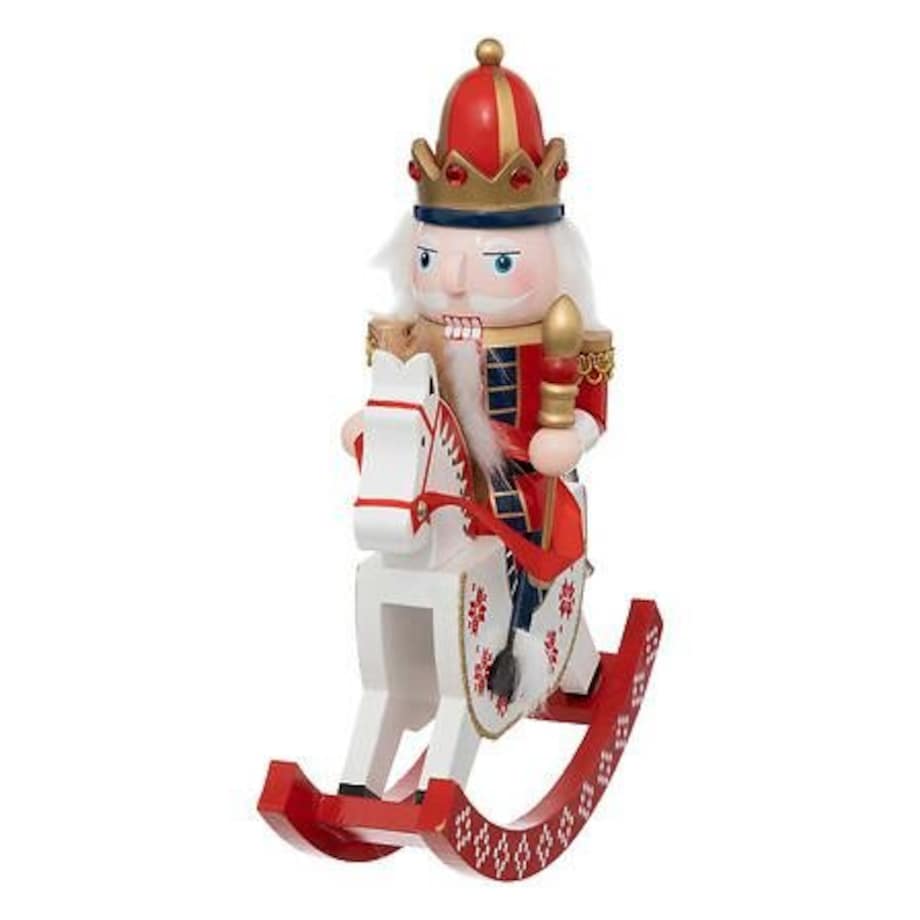 DZIADEK DO ORZECHÓW 29 cm czerwony NA BIEGUNACH