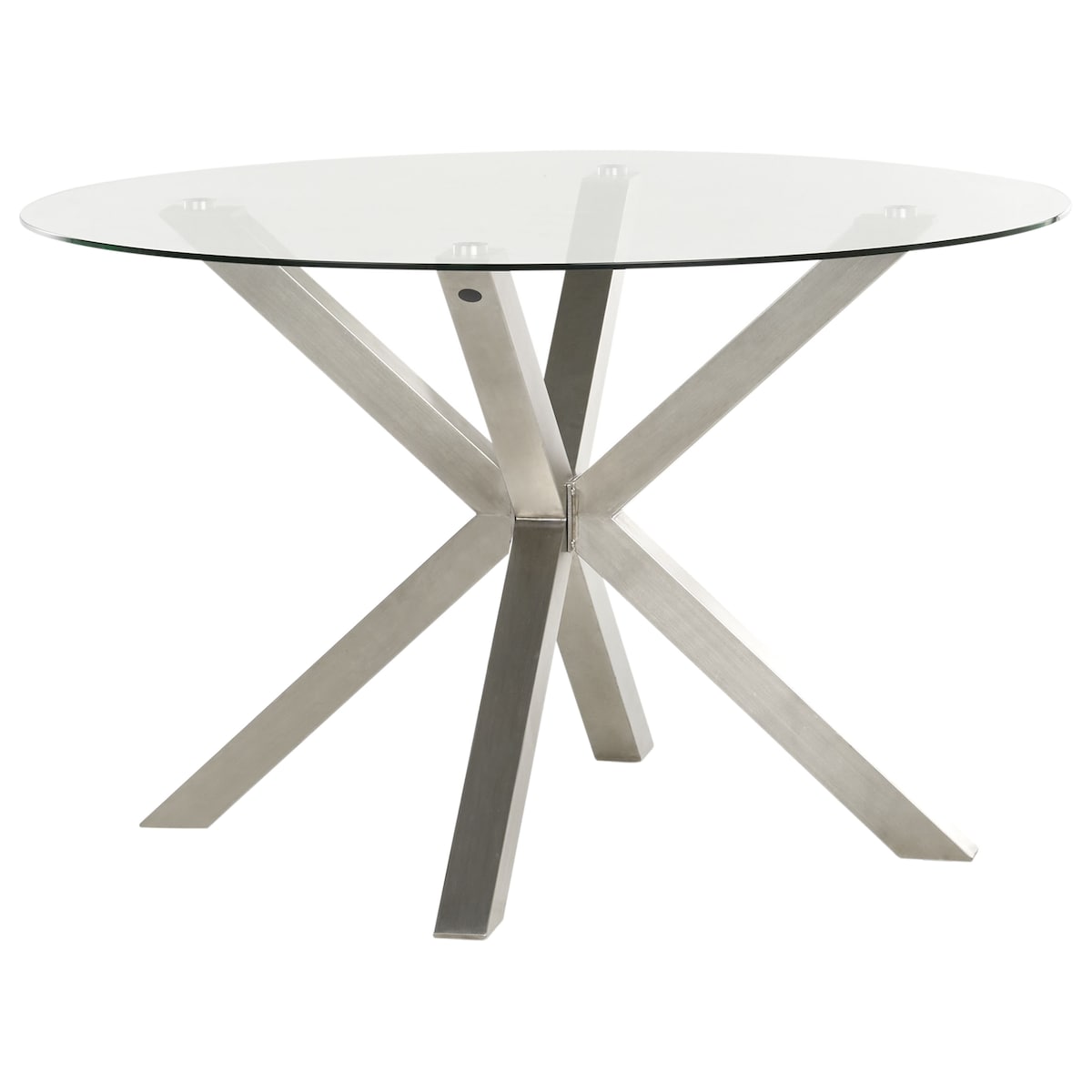 Stół ogrodowy MALETTO 120 cm 120 cm Szkło Srebrny