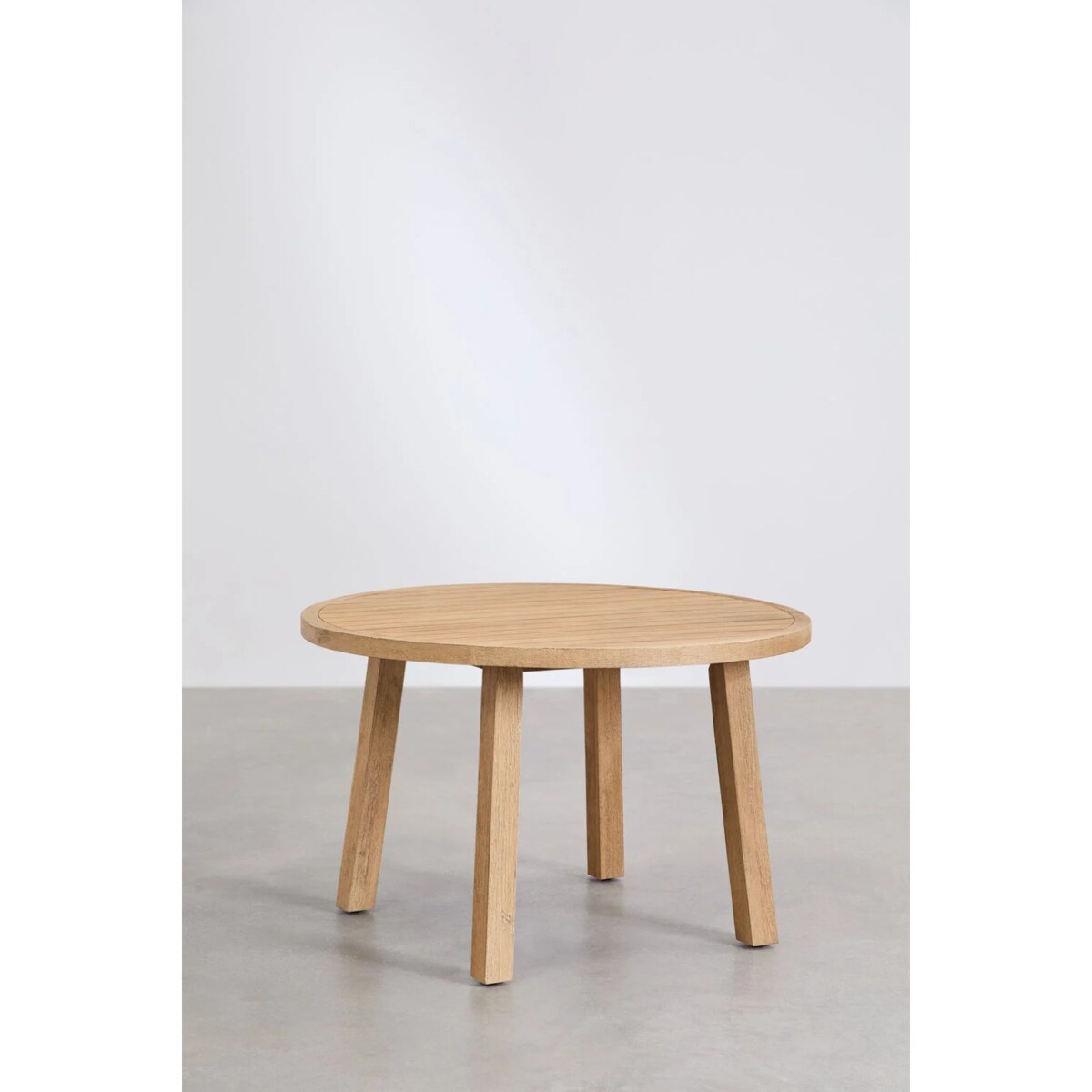 Zestaw ogrodowy: okrągły stół i 6 krzeseł z drewna akacjowego Dubai ecru