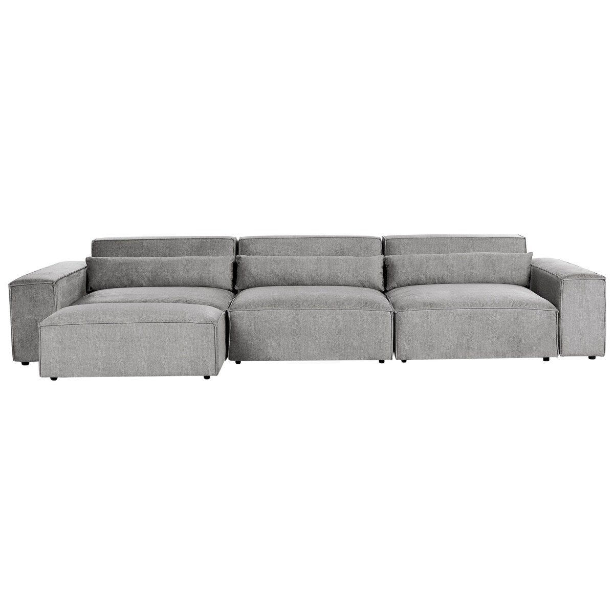 Sofa modułowa 3-osobowa z otomaną szara HELLNAR