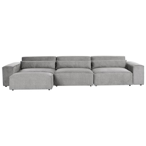 Sofa modułowa 3-osobowa z otomaną szara HELLNAR
