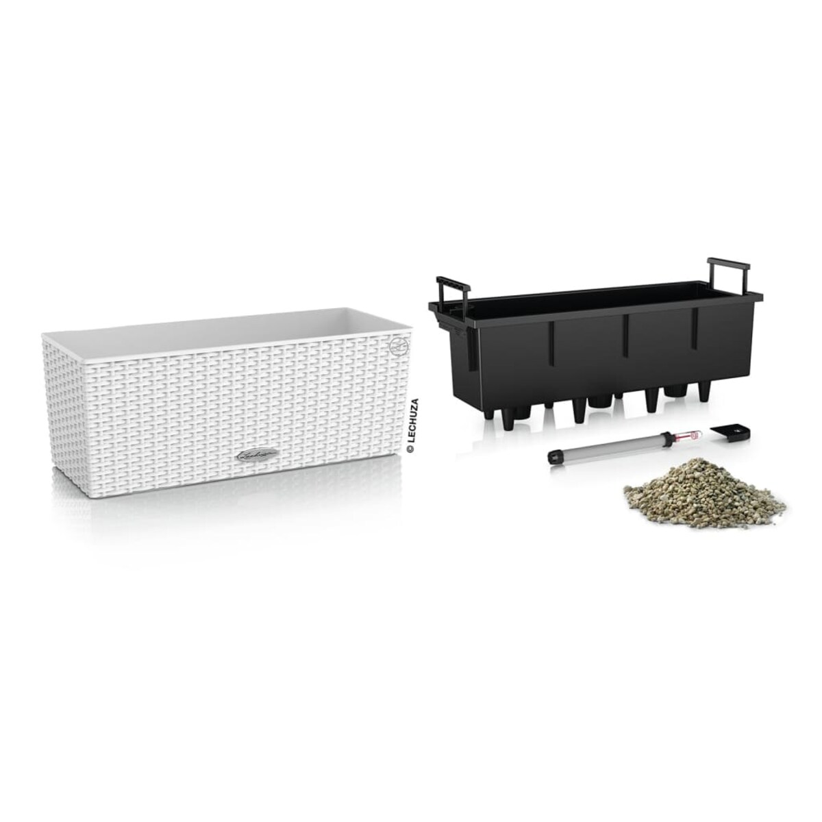 LECHUZA Doniczka BALCONERA Cottage 50 ALL-IN-ONE, biała