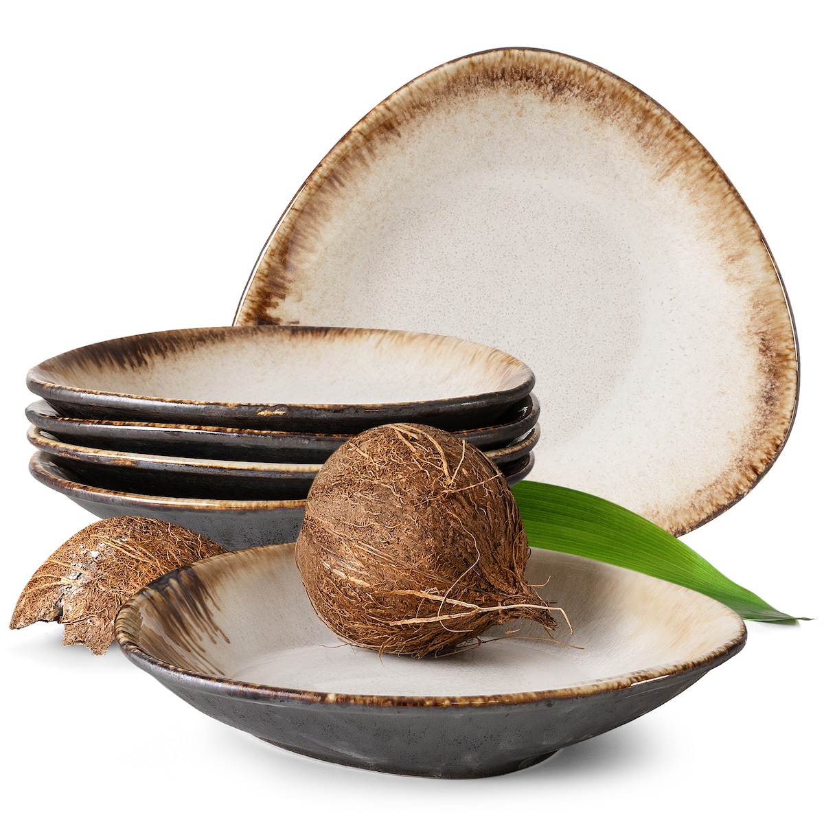 Konsimo PRIMA Talerz głęboki 6 szt., jasnobeżowy