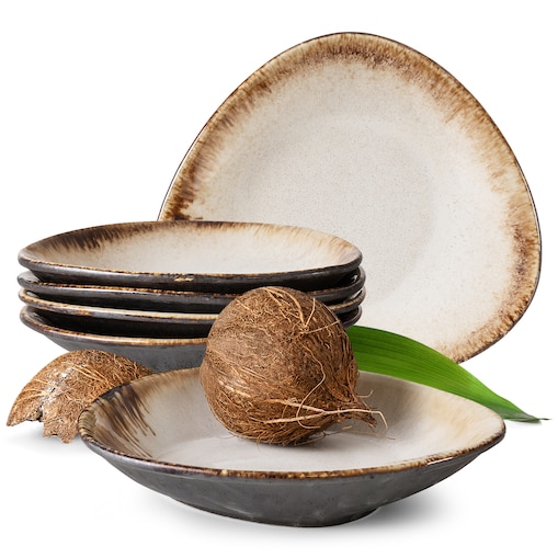 Konsimo PRIMA Talerz głęboki 6 szt., jasnobeżowy