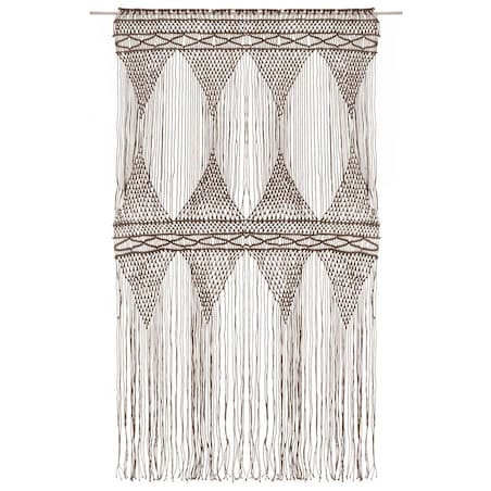 vidaXL Zasłona z makramy, kolor taupe, 140 x 240 cm, bawełna