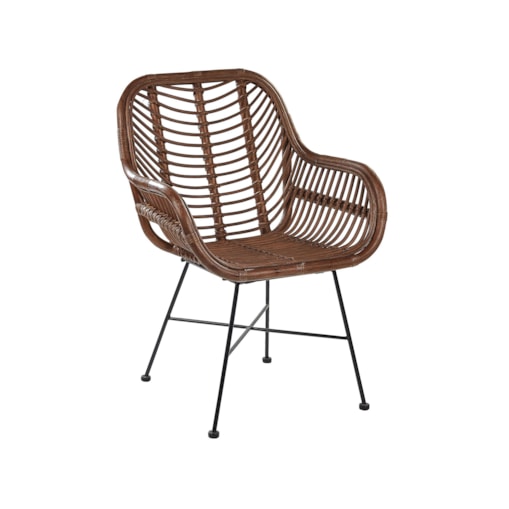 Krzesło rattanowe brązowe CANORA