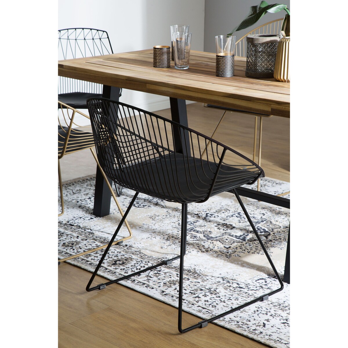 Zestaw 2 krzeseł do jadalni czarny AURORA