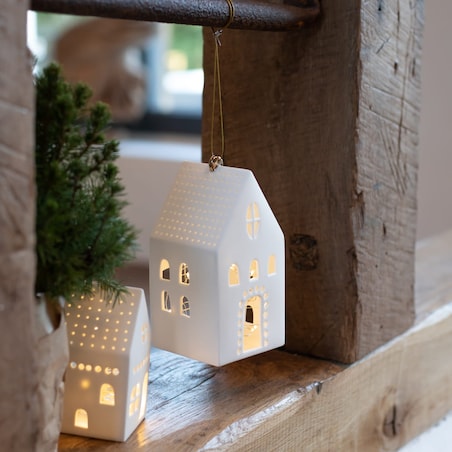 Wiszący lampion domek, prostokątny, S