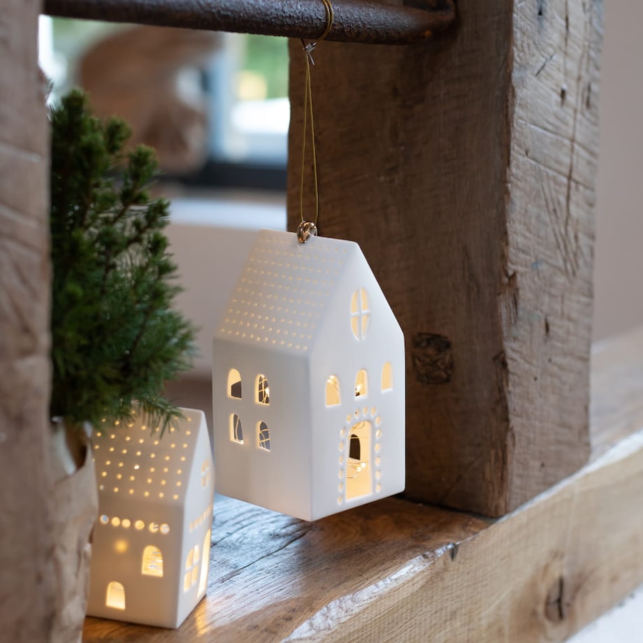 Wiszący lampion domek, prostokątny, S