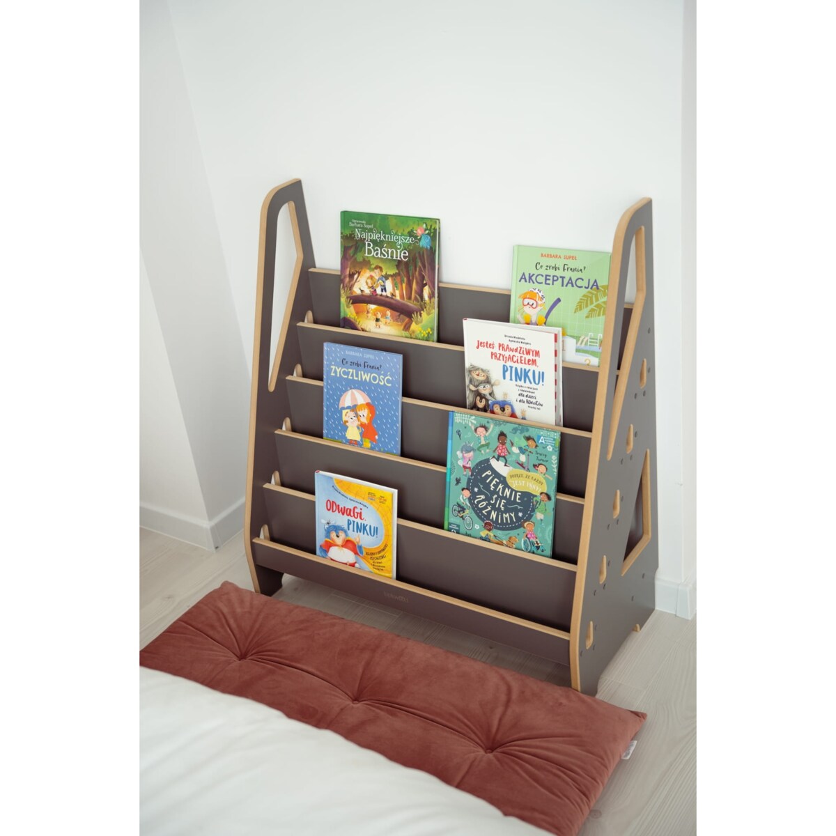 MAXI biblioteczka montessori - szara