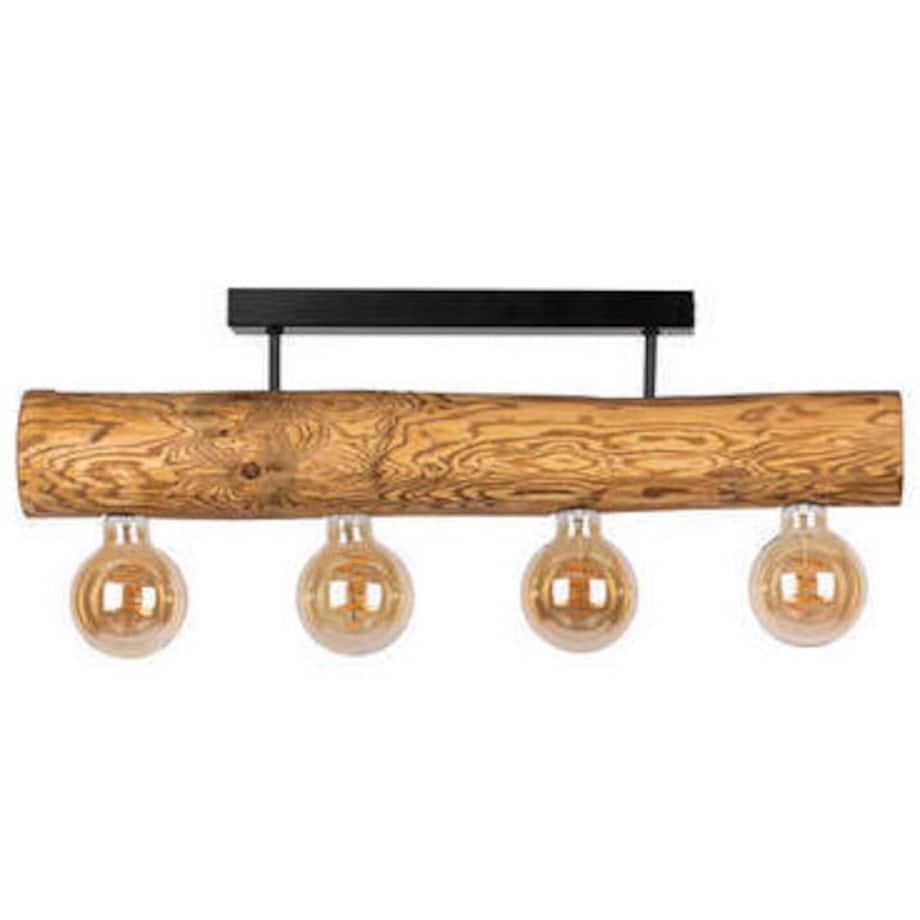 LAMPA sufitowa TRABO SIMPLE 6998404 Spotlight ekologiczna OPRAWA drewniana belka sosna bejcowana czarna
