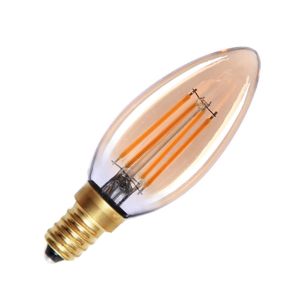 Żarówka świecznikowa 552-B35-DIM-AMB Italux LED E14 4W 300lm 2200K bursztynowa